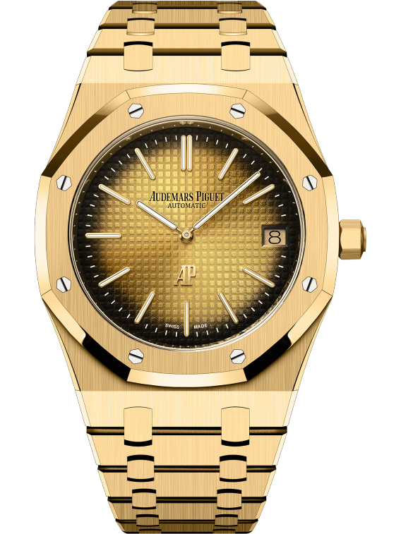 AUDEMARS PIGUET &quot;JUMBO&quot; Smoked Yellow Gold-Toned Dial 39mm