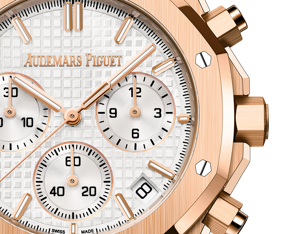 AUDEMARS PIGUET Pink Gold Silver-Toned Dial CHRONOGRAPH 41mm